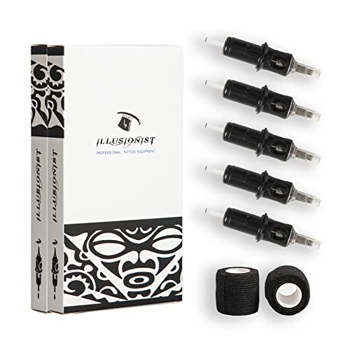Illusionist Ultra Premium Professional Cartridge Needles w/Grip Wrap Tape #12 Curved Magnum 20 Pack (1215CM)
