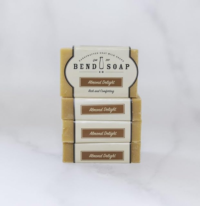 Goat Milk Soap for Dry Skin Relief - All Natural Handmade Almond Delight | 4.5 oz Bars, 4 Pack