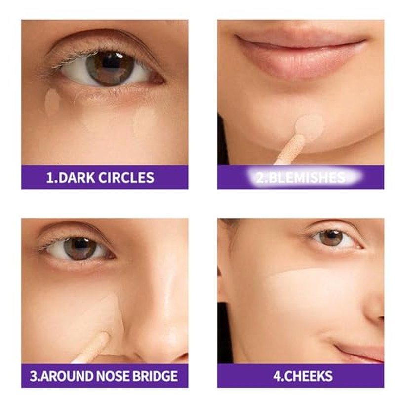 Diaoni Concealer, Diaoni Coverage Concealer, Diaoni Concealer Stick, Double-Sided Concealer with Brush,Lightweight, Long-Lasting, Waterproof, Foundation Concealer Stick (01#, 1)