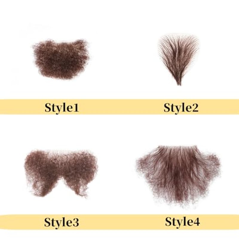 viviaBella Fake Private Hair Handmade Biniki Synthetic Hair Body Hair Adding Hair Volume (Style1, Dark Brown)