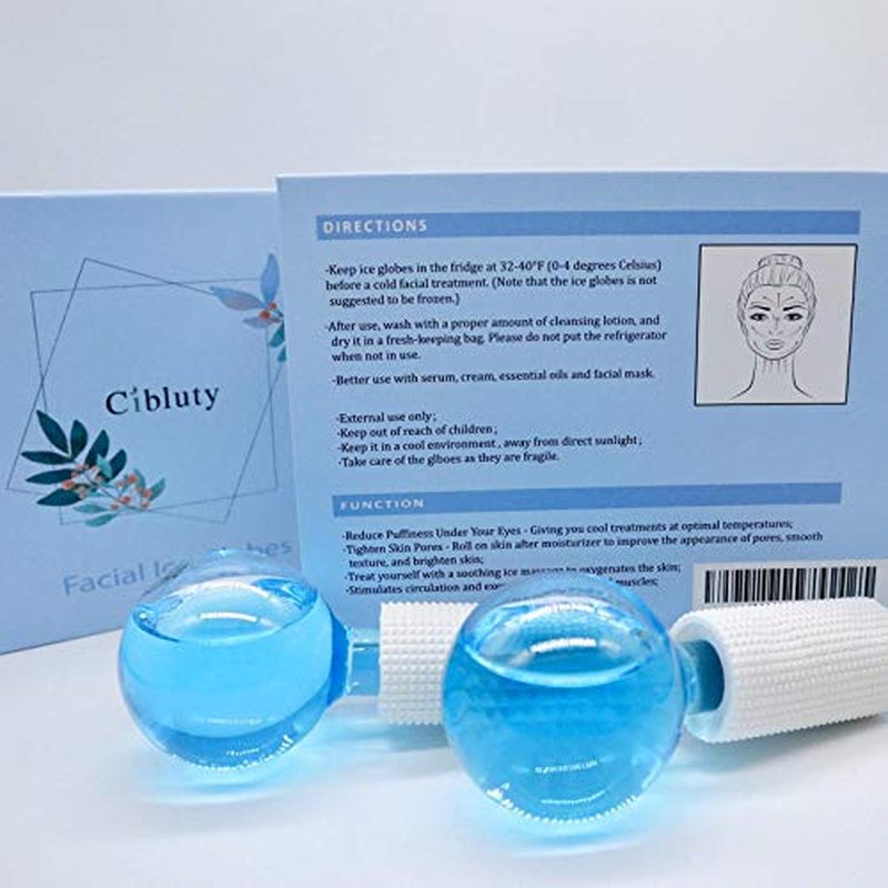 CIBLUTY ICE Globes for Facial, 2 PCS Facial Globes for Massage Tool, Facial Roller Cold Skin Massagers, Tighten Skin, Reduce Puffiness and Dark Circles, Enhance Circulation