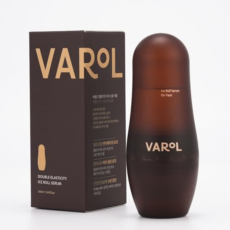 VAROL Ice Roller Facial Serum - Cooling Roll-On Serum for Face, Puffy Eyes, Under Eye Bags, Puffiness Relief, Anti-Aging, Soothing, Hydrating - Korean Skincare 1.69 fl.oz (50ml)