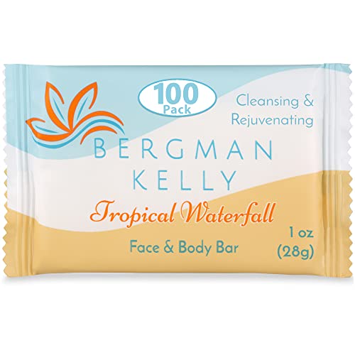 BERGMAN KELLY - Hotel Soap Bars - White Tea, 0.5 oz, 100 PK - Travel Size Luxury Bulk Amenities Bar Soap - Mini Individually Wrapped Rectangular Soap, Small Toiletries for Airbnb, Motel, Guest Bath