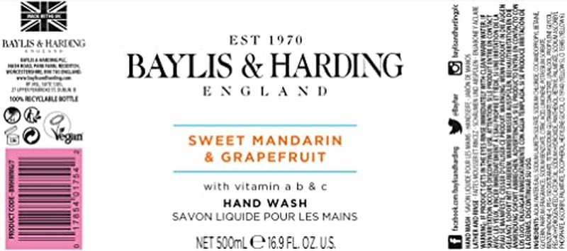 Baylis & Harding Pink Magnolia & Pear Blossom 16.9 Ounces Hand Wash,16.9 Ounce(Pack Of 3)