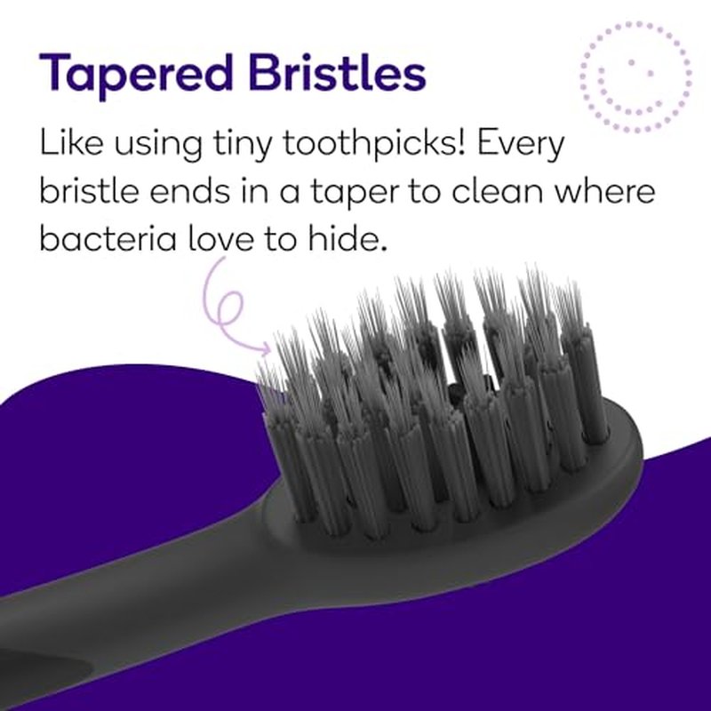 BURST Toothbrush Heads - Genuine BURST Electric Toothbrush Replacement Heads for BURST Original Sonic Toothbrush – Ultra Soft Bristles for Deep Clean, Stain & Plaque Removal - 3-Pack, Black
