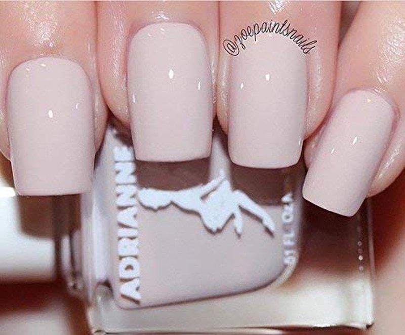 ADRIANNE K Shiny Light Pink and Gray Nail Polish, Sophia! Vegan, Quick Dry, Chip Resistant. Durable, .51 Fl oz. Made in USA