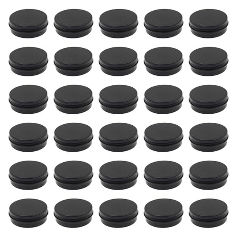 Aluminum Tin Jars Containers,ULIFESTAR Leak Proof Cosmetic Tin Jars Containers,Round Tin Cans with Lids,10PCS Black Cosmetic Sample Refillable Containers for Spice (1.41 ounces 57*23mm/2.24*0.9")