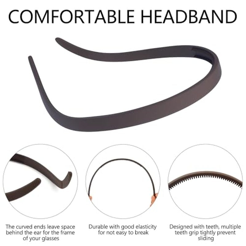 TOBATOBA Headbands for Glasses Wearers No Pressure No Headache Headbands Square Headband Sunglasses Headband for Women Comfortable Headbands for Girls, Womens Headbands Non Slip with Teeth 6Pcs