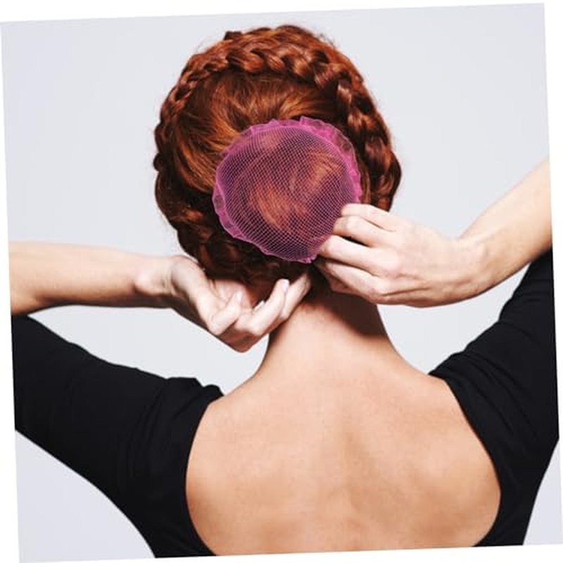 OHPHCALL 5pcs Set Bun Nets Ballet Hairnets for Dance Buns Hairnet for Bun Hairnets for Women Hair Bun Donut Tools for Women Elastic Hairnets Hair Net Dancing Hair Bun Net Rosy