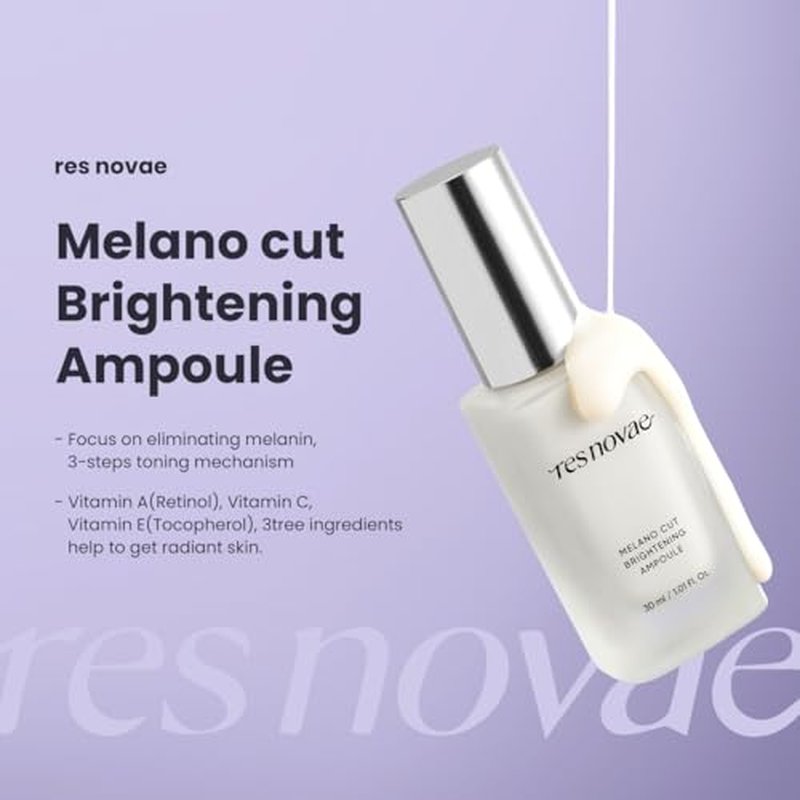 res novae Melano Cut Brightening Ampoule 0.5 fl.oz 15ml, Vitamin Facial Serum, Melanin Correcting by Niacinamide, Glutathione, Bisabolol, Radiance Face with Retinol