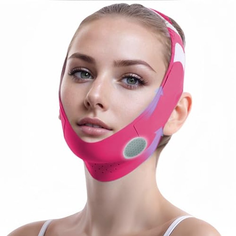 Graphene V-Line Mask Chin Up Mask V Shaped Face Mask Chin strap for sleeping, Jaw Exerciser(Wine red)