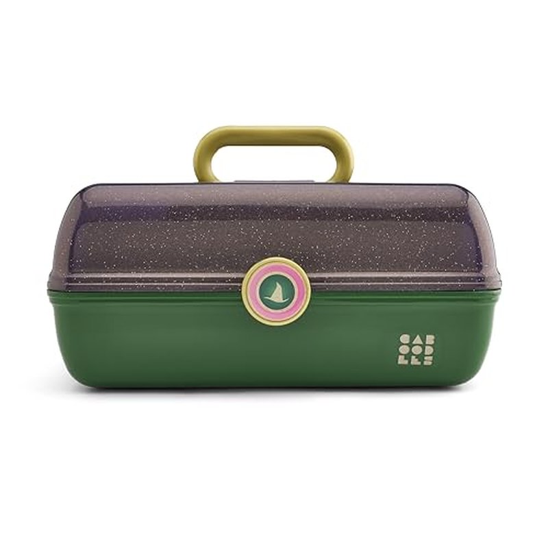 Caboodles Women's On-The-Go Girl Cosmetic Case, Wicked Elphaba-Purple Sparkle Over Green