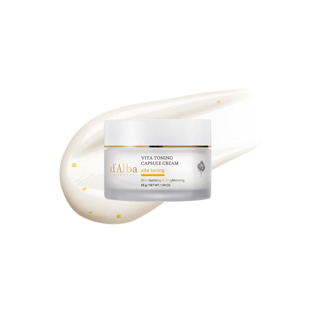 d'alba Piedmont Italian White Truffle Oil Capsule Cream, Glass Skin with Vita-Cera Oil Capsules, Deep Hydration Face Moisturizer (1.94 oz.)