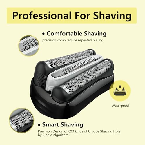 2Pack 32B Series 3 Electric Shaver Replacement Head Accessories for Braun S3 Foil & Cutter Razor Heads, Applicable for Braun S3 3040s 3010s 310s 3000s 3050cc 3080s 390cc Etc