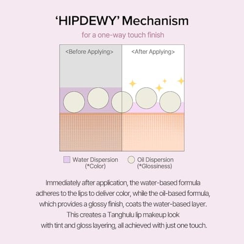 Heart Percent Dote On Mood One Way Glowy Tint, Glass-like High Shine Glossy Finish w/Long-Lasting Luminous Color Lip Stain for Glowy Look, #01. Bare Nude