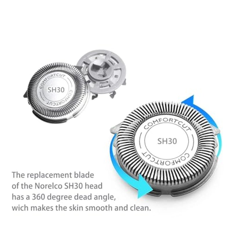 SH30/52 Replacement Heads Compatible With Philips Norelco Series 3000 Replacement Blades&for Philips Norelco SH30 Replacement Heads,for Philips Norelco Shavers Series 3000 2000,1000,Rounded 5000X Etc
