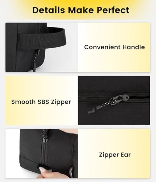 Vorspack Travel Toiletry Bag for Men - Hanging Toiletries Bag Water Resistant Dopp Kit Travel Bag for Toiletries Accessories