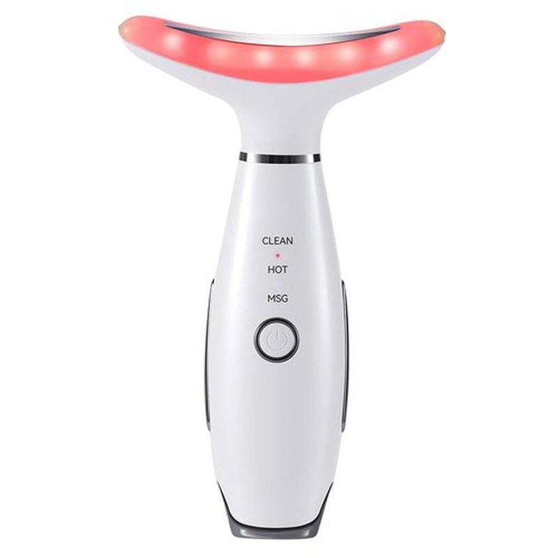 Neck Face Massager, 3 Mode Facial Massager, Face Sculpting Tool with Thermal and Vibration (White)