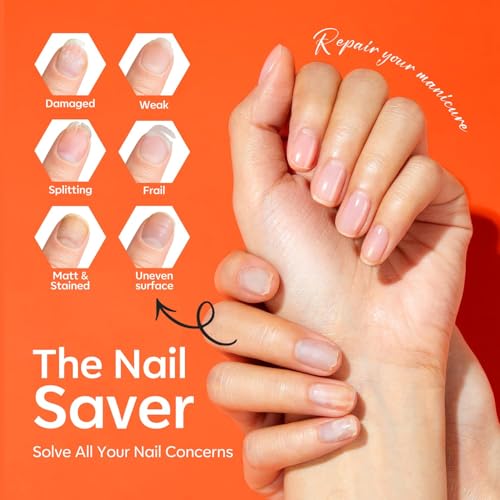 modelones Nail Strengthener and Growth Scented Nail Repair for Damaged Nails 3-in-1 Nail Hardener Extra Strong and Growth Repair Mode Gifts for Women 13.5ml 0.46 Fl Oz