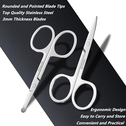 NATZERAT 5-Piece Set of Facial Hair Small Trimmer Scissors For Men's and Women's Hair is suitable,Eyebrow, Nose Hair, Mustache, Beard, Eyelashes
