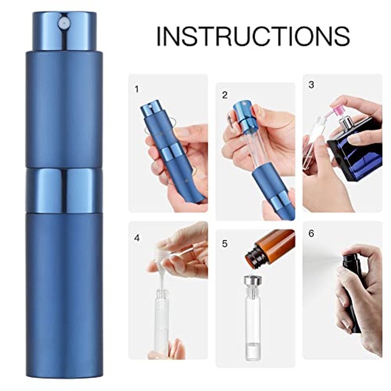 LISAPACK 8ML Atomizer Perfume Spray Bottle for Travel, Empty Refillable Cologne Dispenser, Portable Sprayer (Purple)