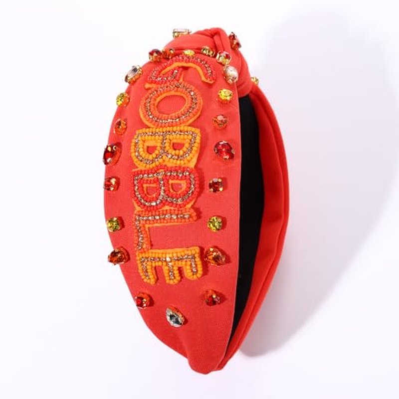 YAHPERN Thanksgiving Fall Headband for Women Turkey Knotted Headband Wide Top Knot Headbands Thanksgiving Hair Accessories