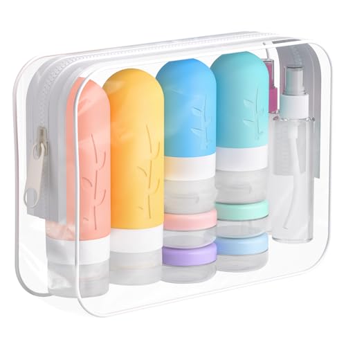 Vinofes 16 Pack Travel Size Toiletries Kits - Leak Proof TSA Approved Travel Bottles for Toiletries Essential - BPA Free Travel Containers for Shampoo, Conditioner, Lotion (16Pcs/Colorful)