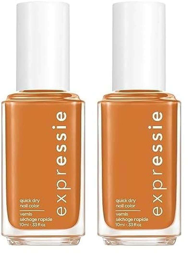 essie expressie Quick-Dry Vegan Nail Polish, Saffr-On The Move, Warm Brown Orange, 0.33 Ounce (Pack of 2)