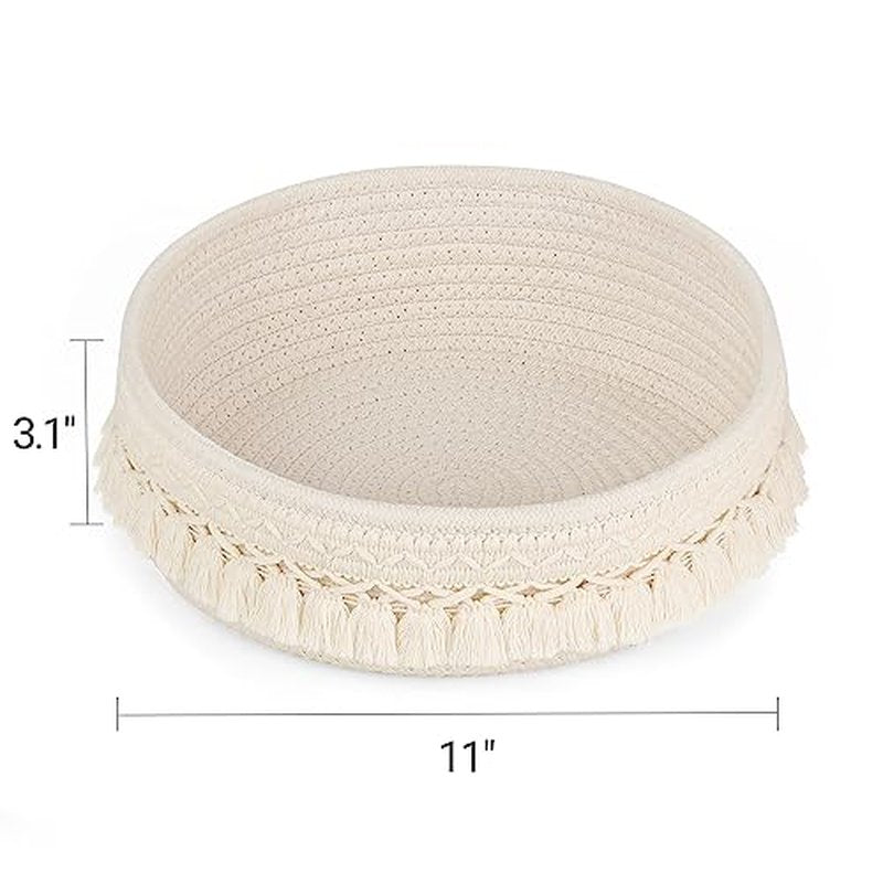 Mkono Makeup Perfume Holder Organizer Macrame Decorative Woven Rope Basket Boho Decor Cosmetics Desk Storage Baskets for Dresser Skin Care Lotions Essential Oils Dorm Room Essentials
