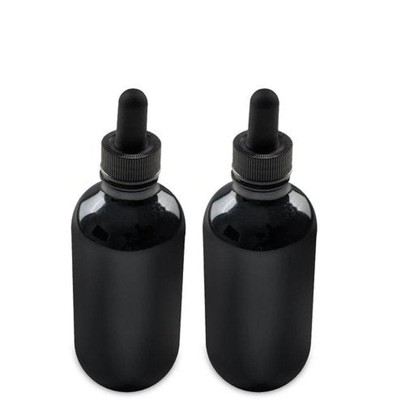The Bottle Depot - 2 Pack - 4 oz Glass Bottle with Dropper - Black UV - 22-400 Neck Finish - Boston Round Bottles - Leakproof Essential Oils Bottles