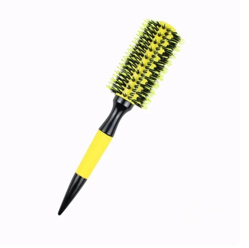 Generic Professional Brazilian Hair Brush Curlerl/Straightener (#12), Yellow and Black