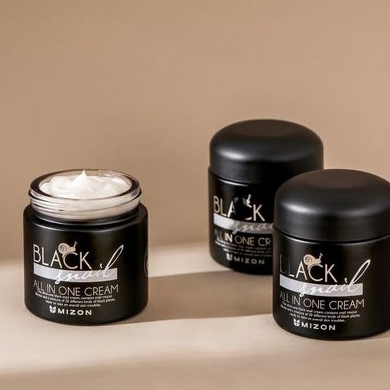 MIZON Black Snail All In One Cream, Premium, Snail Repair Cream, Intensive Care, Korean Skin Care, Facial Moisturizing, Snail Mucin Extract, Wrinkle Care, Firming (35ml / 1.18 fl oz)