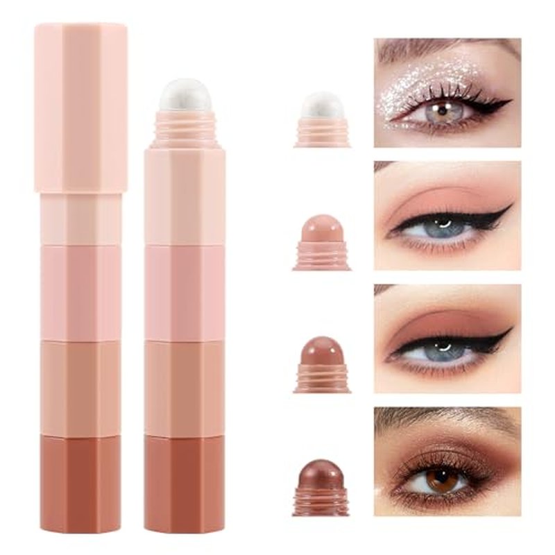 Boobeen Cream Eyeshadow Stick Set, Highly Pigmented Eyeshadow Pencil Long Lasting, Eye Highlighter Pen For Eyes, Matte And Shimmer Finish