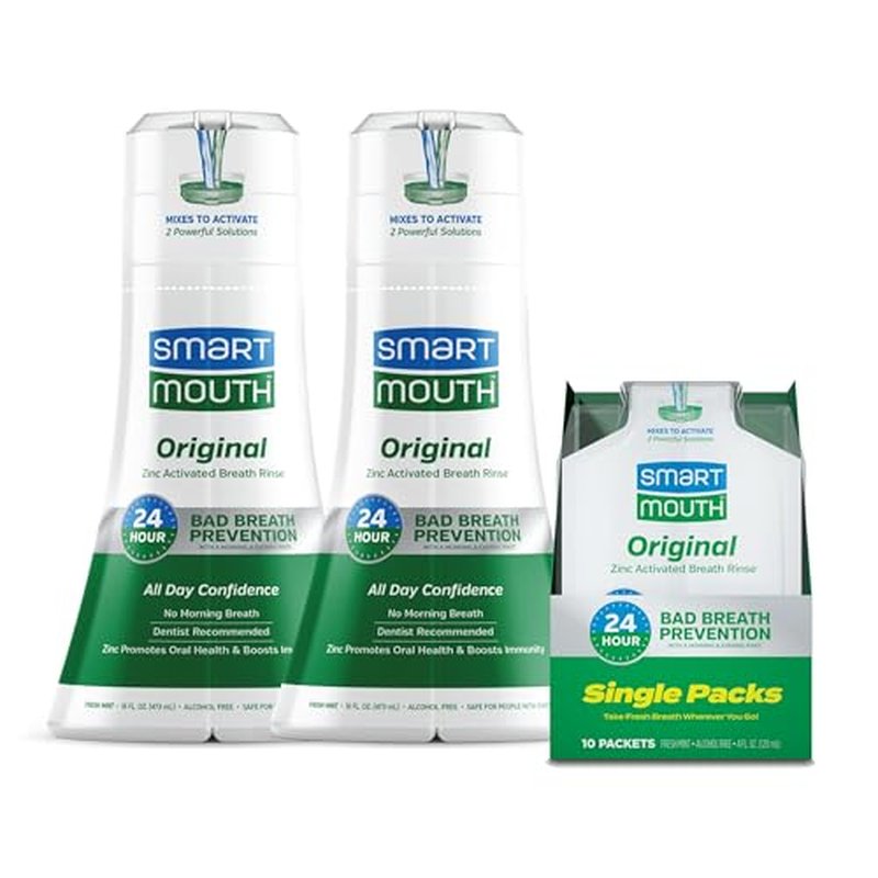 SmartMouth Original Activated Oral Rinse and Box of Travel Packs