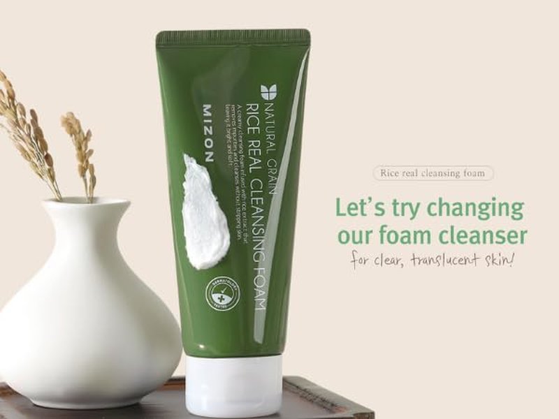 MIZON Rice Real Cleansing Foam - Hydrating, Soothing Korean Skincare | 150ml (Pack of 2)