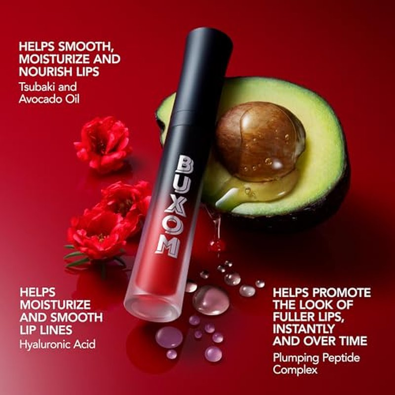 Buxom Full-On Plumping Liquid Lipstick Matte, Plumping Lip Color with Vitamin E, Hyaluronic Acid & Plumping Peptide Complex, Hydrates & Smooths Lip Lines, Transfer-Proof, Cruelty-Free (Barely There)