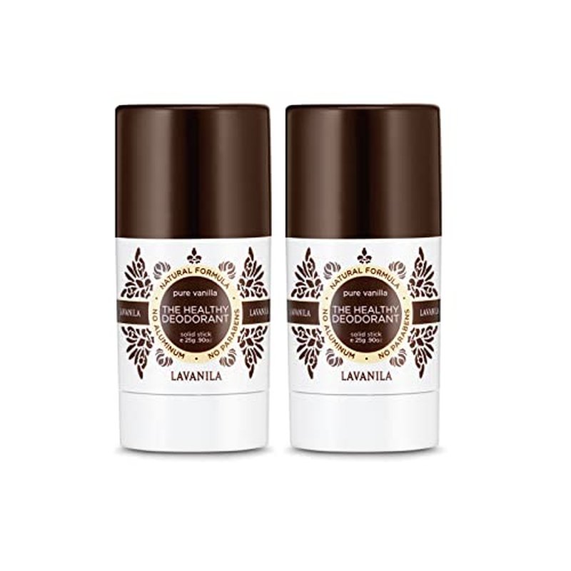 Lavanila Pure Vanilla Aluminum-Free Mini Deodorant 2-Pack - The Healthy Deodorant for Men & Women, Solid Stick (0.9 Ounce Each), Natural, Vegan