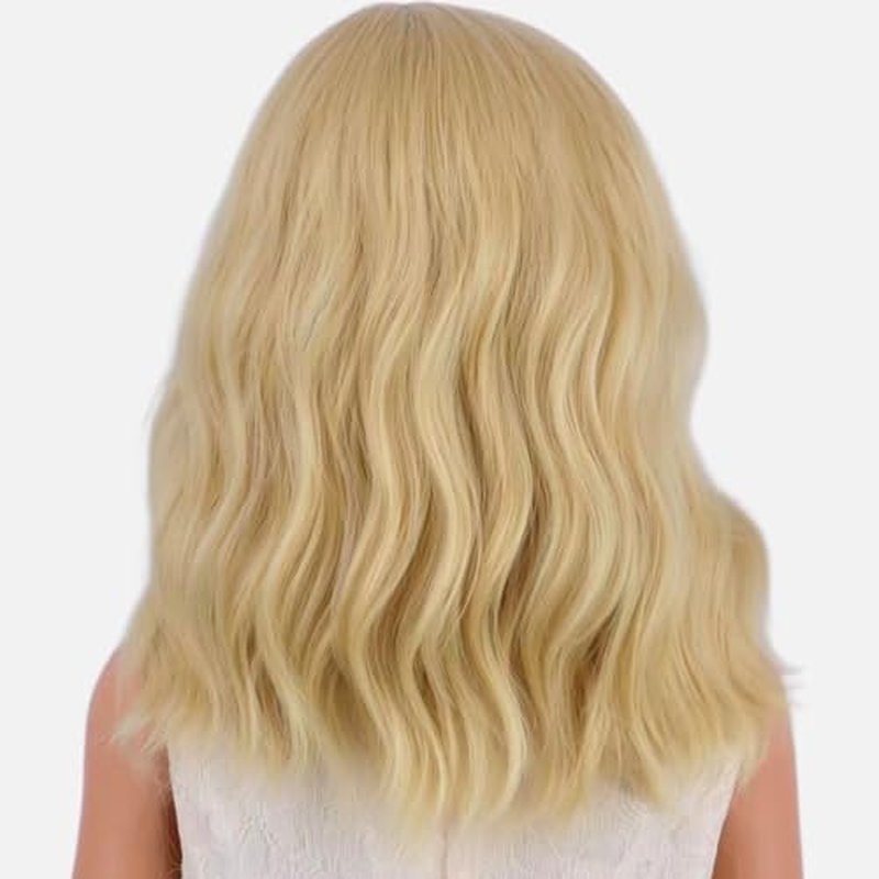 Ufindcos Kids Blonde Wig Short Curly Wavy Child Wig Golden Blonde Wig for Girls Side Part Blonde Bob Synthetic Hair Wigs with Wig Cap