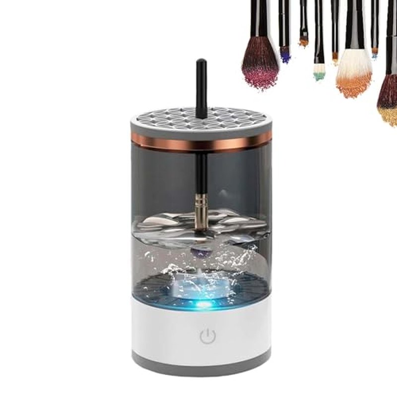 Beauty Swirl Cosmetic Brush Cleaner, 2025 New The Cozy Luna Brush Cleaner, Beautyswirl Cosmetic Brush Cleaner, Electric Makeup Brush Cleaner Machine for All Size Brushes (1Pcs Black)