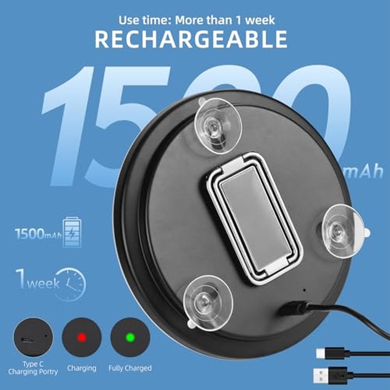 10x Magnifying Mirror with Light, Large 6" Rechargeable 3 Color Modes Dimming Lighted 10x Magnified Mirror with Light, Travel High Magnification 10x Magnifying Mirror with Suction Cups & Table Stand