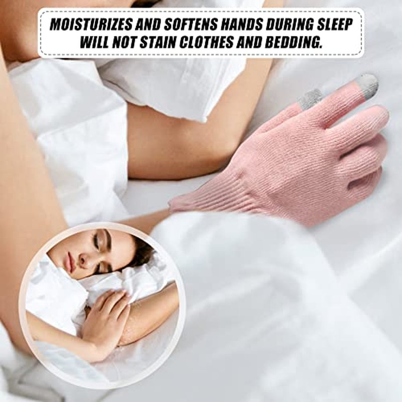 Donfri 2 Pairs Moisturizing Gloves Overnight Kids Cotton Gloves for Eczema Lotion Gloves for Dry Hands,Gloves with Touchscreen Fingers Sleeping (XS)