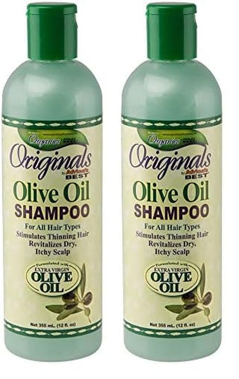 Originals by Africa's Best Olive Oil Shampoo, Formulated With Extra Virgin Olive Oil, Moisturizes, Stimulates Thinning Hair, Revitalizes Dry, Itchy Scalp, 12 oz (Pack of 2)