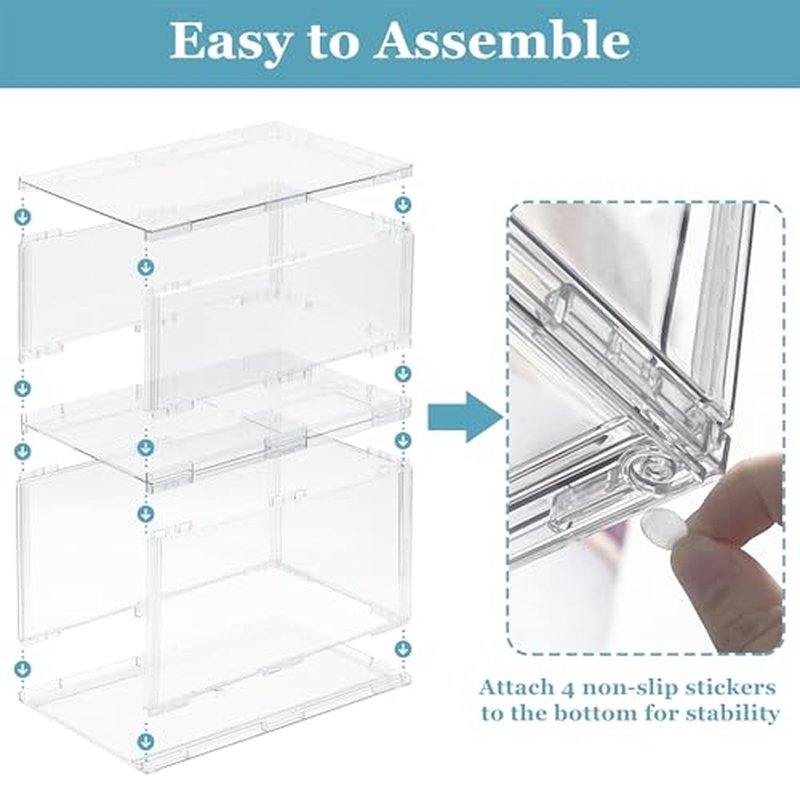 Spaclear Stackable Storage Drawers Set of 2, Clear Makeup Organizer for Vanity, Acrylic Cosmetic Display Cases, Large Capacity Makeup Organizer Countertop, Undersink, Kitchen Organization and Storage