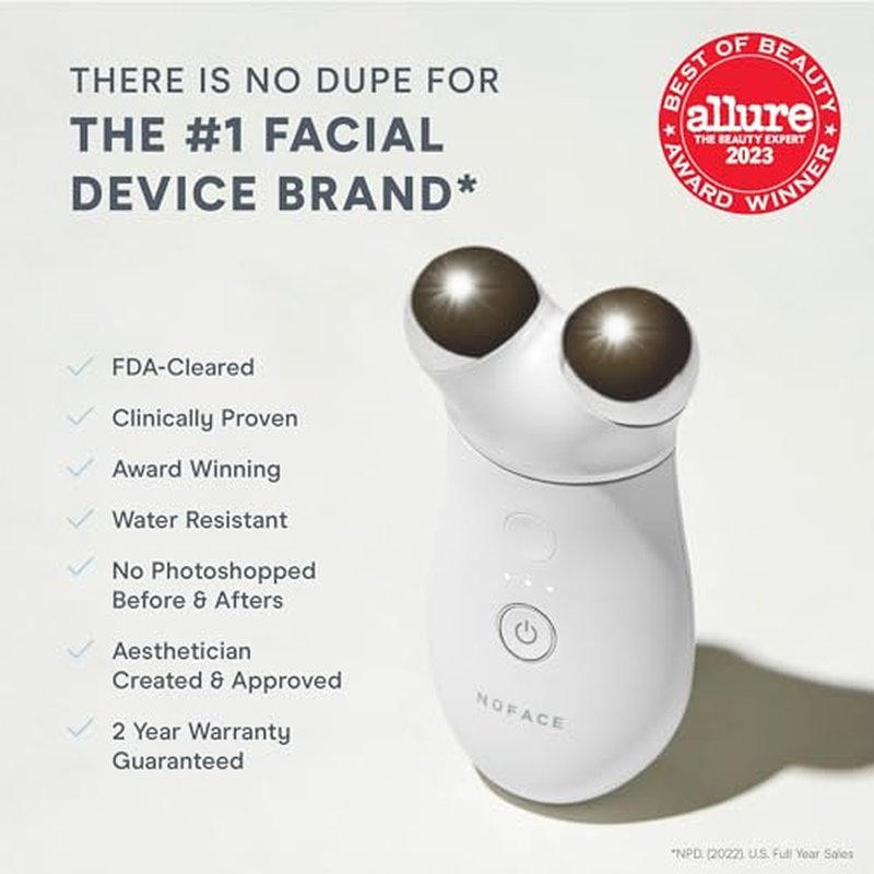 NuFACE Trinity+ LED Red Light Wrinkle Reducer Attachment for Microcurrent Facial Device - FDA Cleared at Home 3-Minute Fine Lines and Wrinkles Treatment for Smile Lines, Under Eyes & Forehead