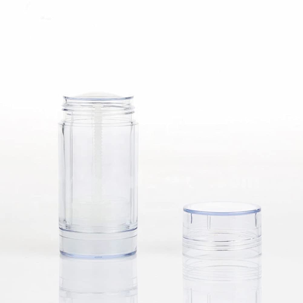 5 Packs Plastic Deodorant Containers,1 Oz /30ml Empty Clear Cylinder (Bottom Refilling & Twist Up) Refillable Deodorant Tube Bottles Stick Container for Lip balm,Lipstick
