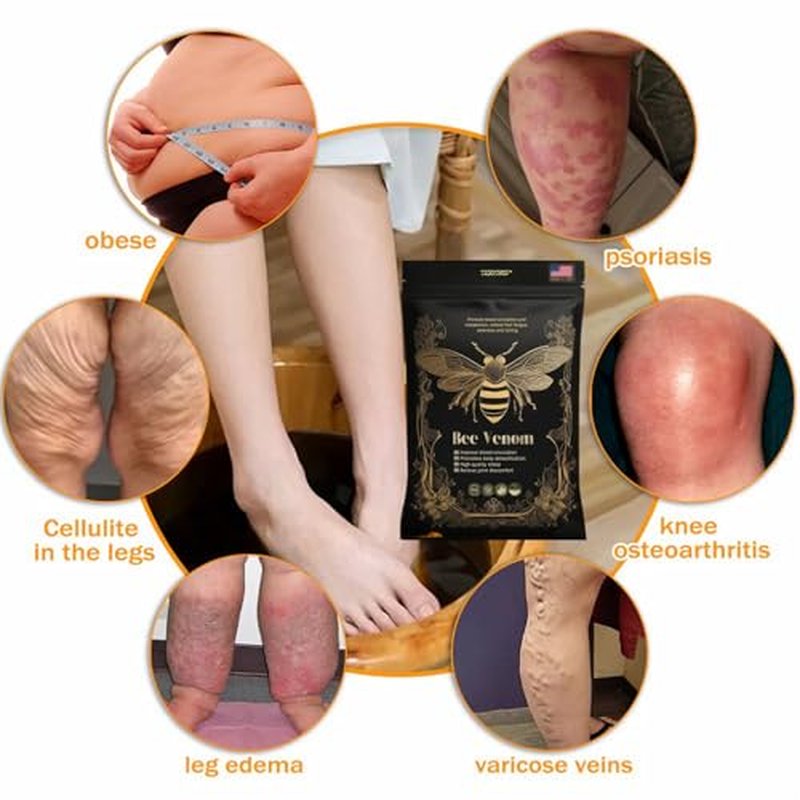 VascuTone Bee venom detoxification foot bath beads, Herbal Foot Bath Beads，Effectively relieve fatigue and improve sleep quality (One Size, 1PC)