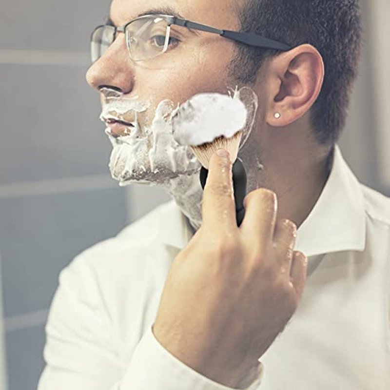 Wismee Men's Shaving Brush Set Boar Bristle Hair Shaving Brush, Stainless Steel Shaving Bowl & Stand, 3.5Oz Shaving Soap Wet Shaving Cleaning Tool Birthday Father Day Gifts for Him Men