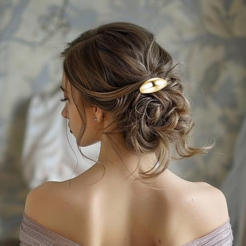 Gold Hair Cuffs 3PCS Gold Ponytail Cuff Hair Tie for Women Metal Hair Cuff Wrap for Thick Hair Cute Geometric Hair Accessories