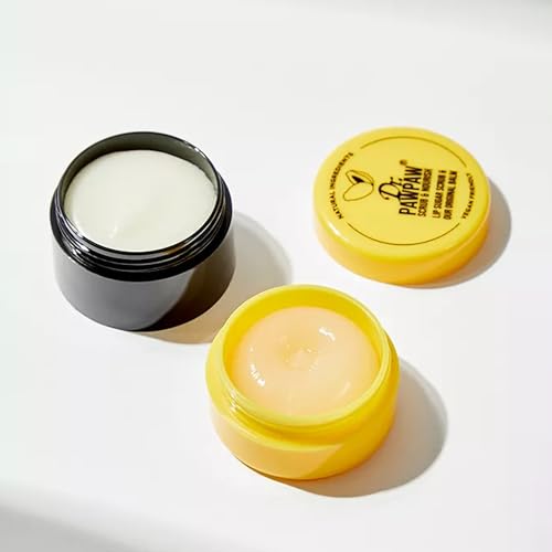 Dr. PawPaw Lip Scrub and Lip Balm Duo - Hydrating Lip Balm with Pawpaw, Aloe, Olive and Castor Oils - Vegan Lip Scrub For Sensitive Skin - 0.55 oz