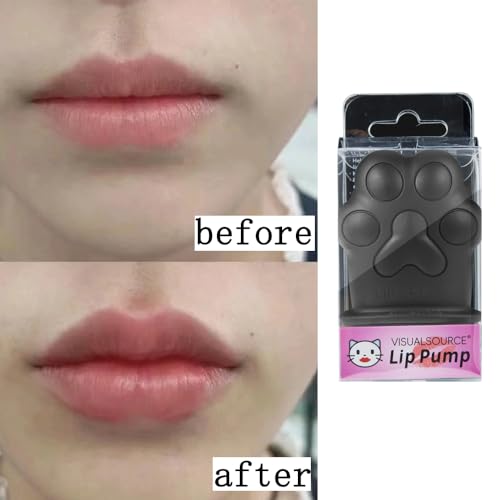 SFBBCLOZ Lip Plumper Cute Silicone Cat Paw Lip Pumper Device Quick Natural Lip Enhancer Tool Fuller Lip For Beauty Gadgets Sexy Lip Mouth (Black)
